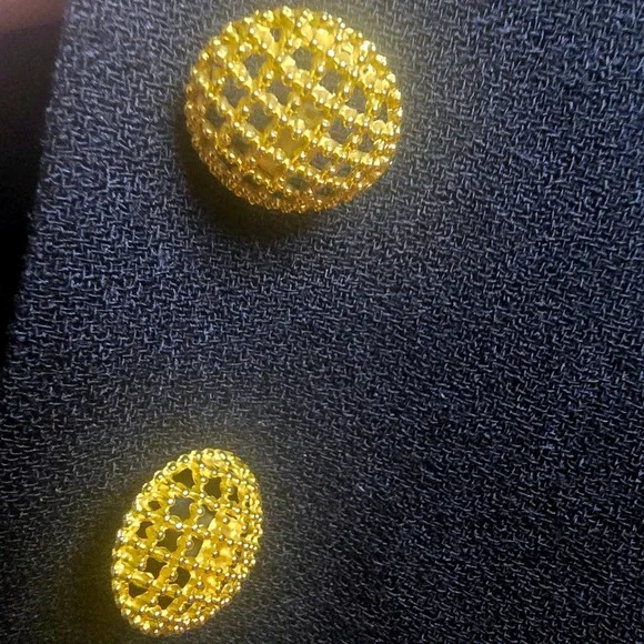 Doncaster Black Tailored Wool Jacket Gold Button Cropped Blazer Made in USA - Picture 7 of 10